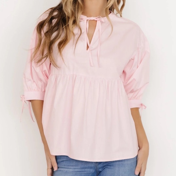 NWT Sugar Lips Lexi Tie Top | Pink - Picture 2 of 4